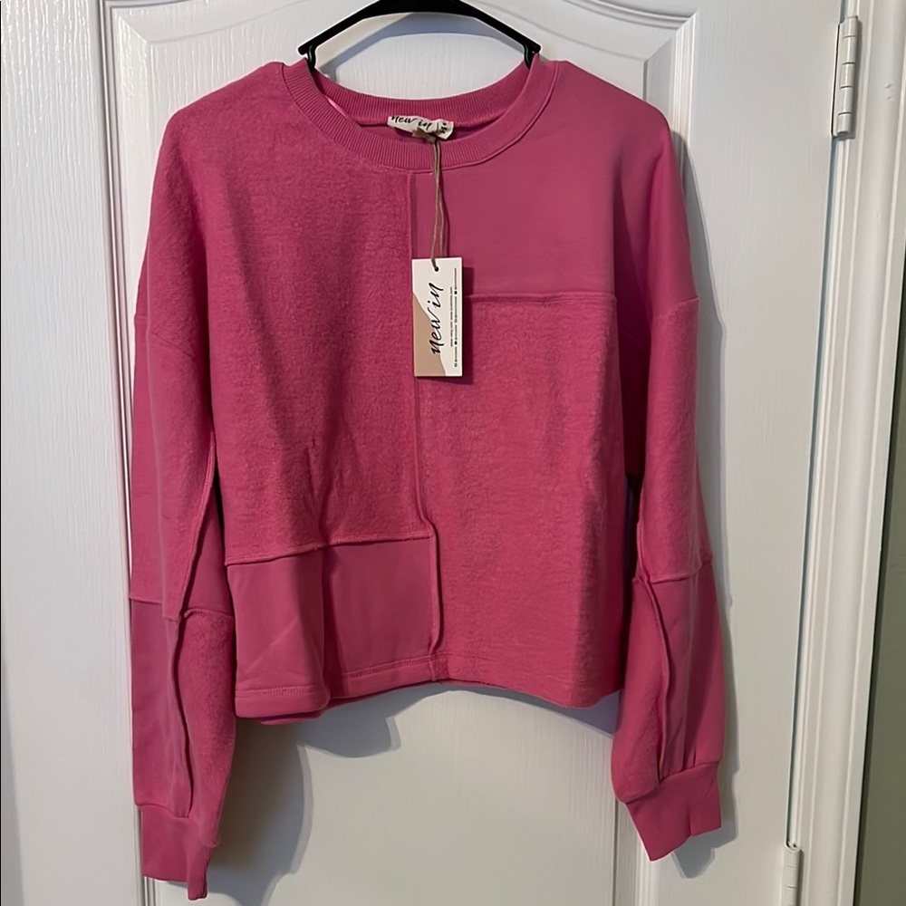 Pink Boxy Long Sleeve Sweatshirt